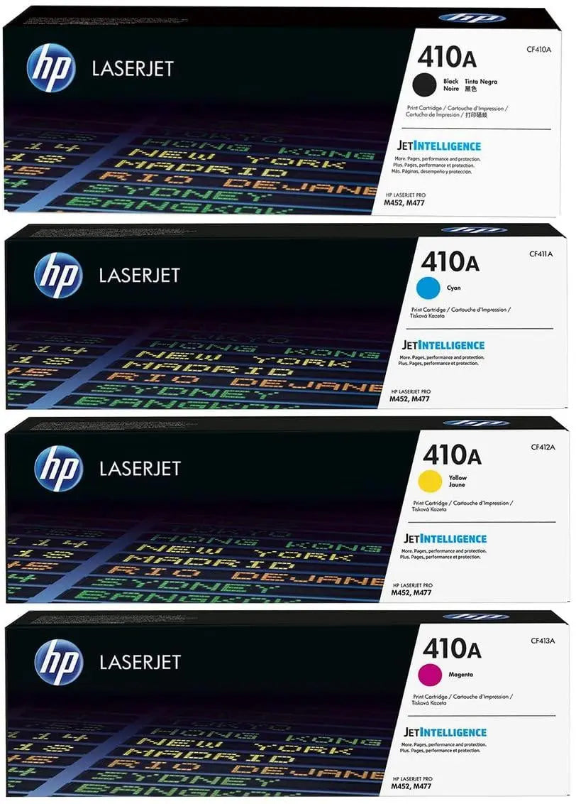 Hp 410a Toner Set CF410A,CF411A, CF412A, CF413A Black, Cyan, Yellow, Magenta, Full Set - eBuy UAE